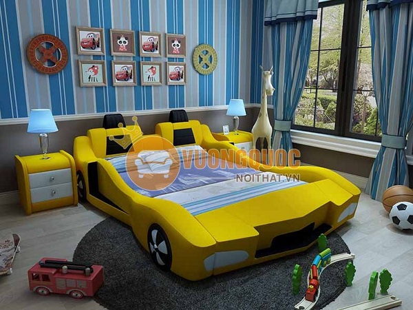 2.4. Giường ngủ cho bé trai 10 tuổi thiết kế hình ô tô